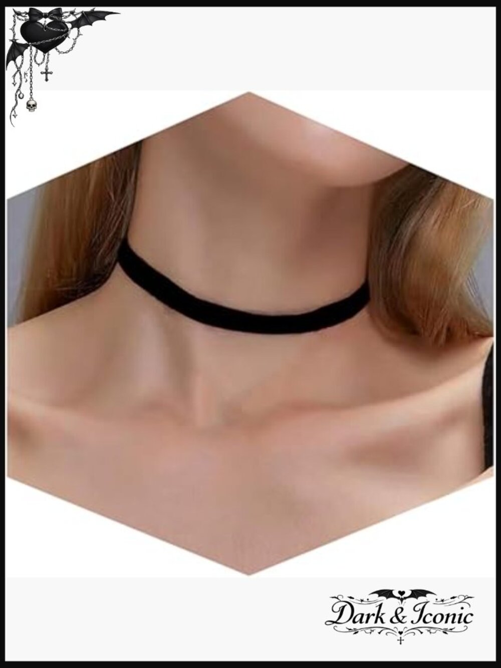 Adjustable Layered Velvet Leather Choker Necklace Set, Goth Jewelry